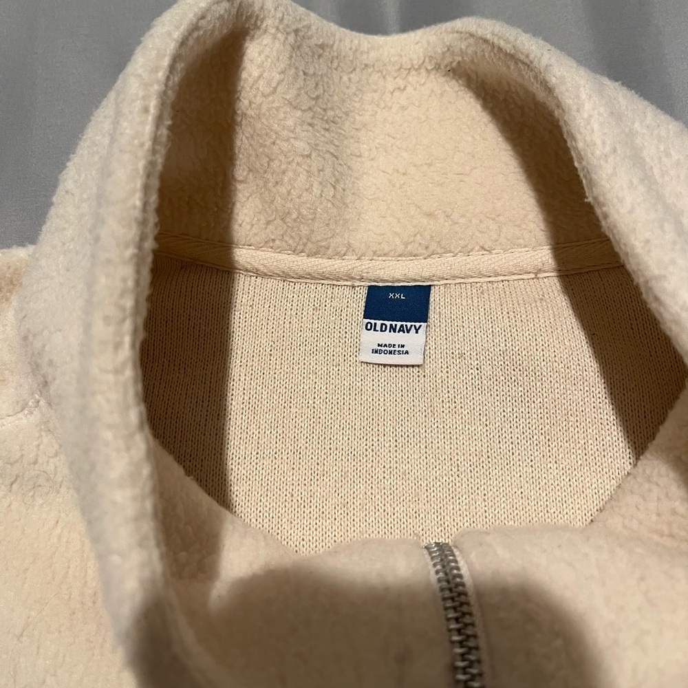 Old Navy Cream Fleece Quarter-Zip​ - Picture 2 of 9